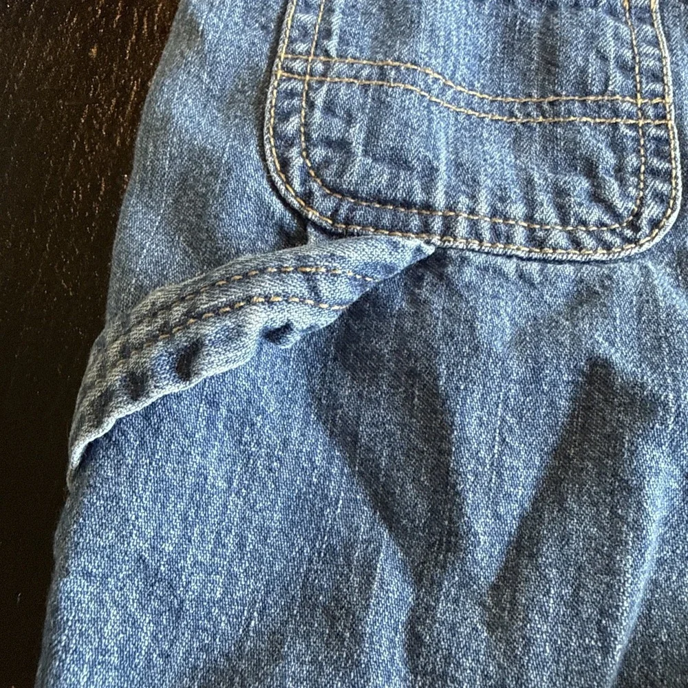 VTG Baby Gap Carpenter Lined Bibs Overalls Denim Jeans 3-6mo Y2K Logo 12/05 Bear